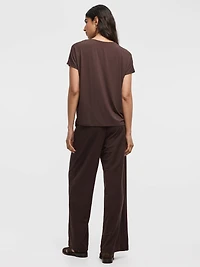 Short-Dolman-Sleeve Boat-Neck T-Shirt