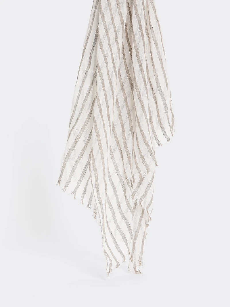 Foulard oblong en mélange de lin