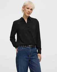 Long-Sleeve Buttoned-Down Blouse