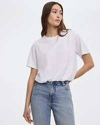Crew-Neck Tee with Bubble Hem