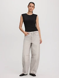Jean taille mi-haute à jambe ballon