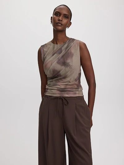 Sleeveless Draped Top