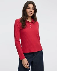 Long-Sleeve Polo Sweater