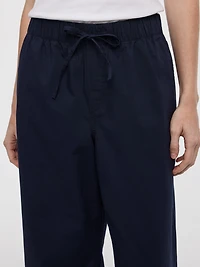 Wide-Leg High-Rise Cropped Poplin Pant