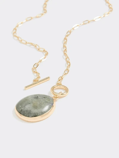 Long Necklace with Stone Pendant