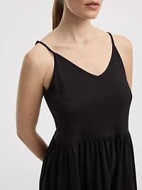Robe midi sans manches à col V
