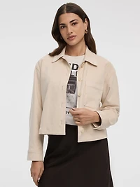 Manteau court effet suède