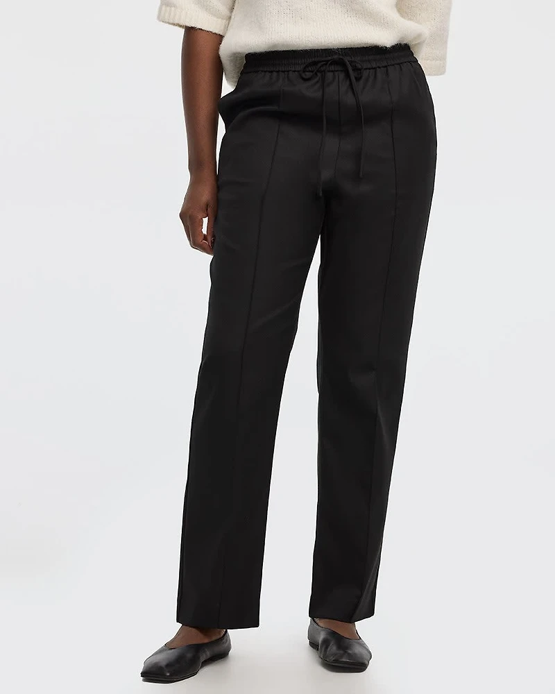 Straight-Leg Pintuck Pant