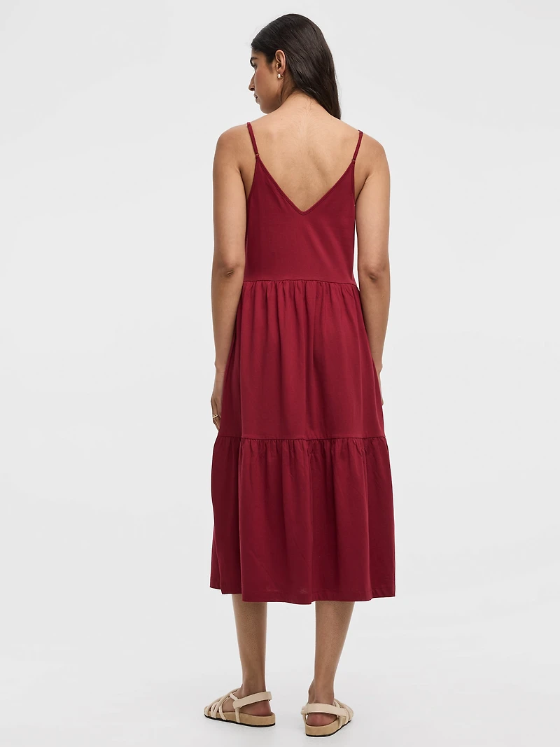 Sleeveless V-Neck Midi Dress