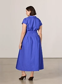 Robe chemise ceinturée à manches courtes