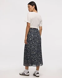 Pleated Chiffon Midi Skirt