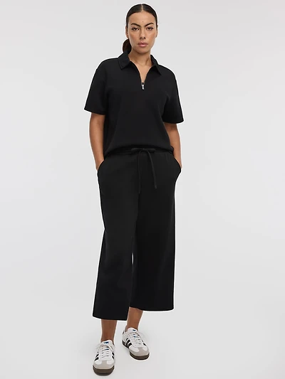 Cropped Wide-Leg Pants - HYLUX Hyba
