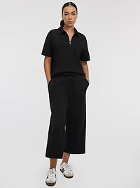 Cropped Wide-Leg Pants - HYLUX Hyba