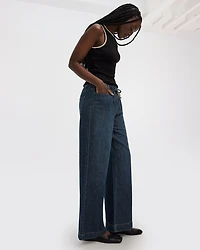 Wide-Leg Mid-Rise Jean with Drawstring