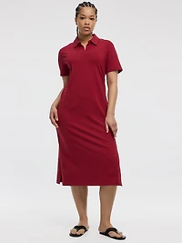 Short-Sleeve Midi Polo Dress - Hyba