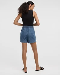 Short en denim avec cordon de serrage