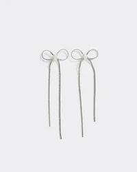 Delicate Bow Earrings with Pearls