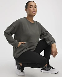 Pull en tricot ottoman à manches longues et col rond - Hyba