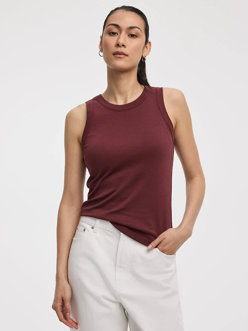 Camisole côtelée à col rond - R Essentials