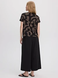 Short-Dolman-Sleeve Boat-Neck T-Shirt
