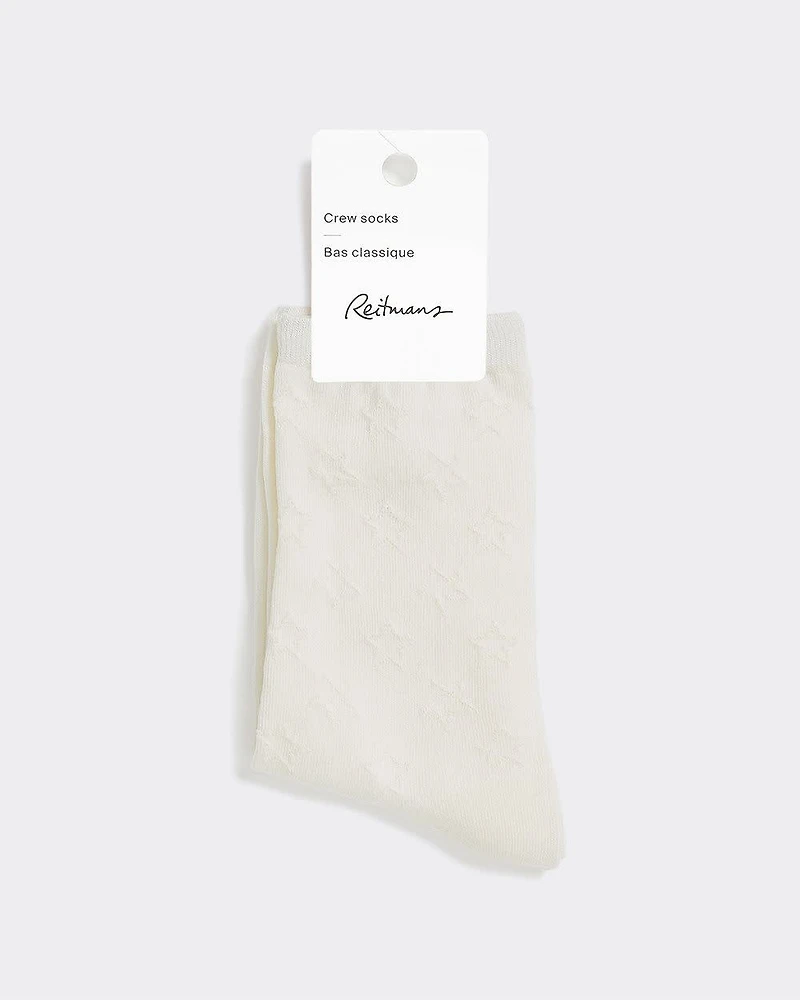 Crew Socks with Textured Stars