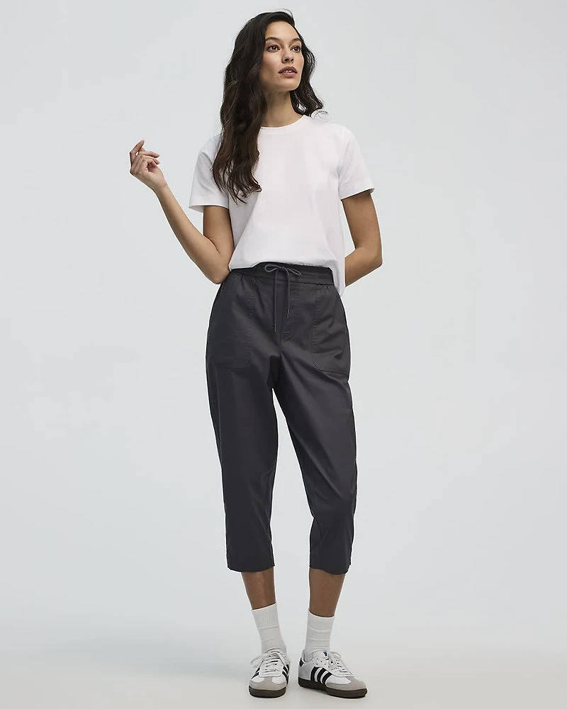 Poplin Capri Pants