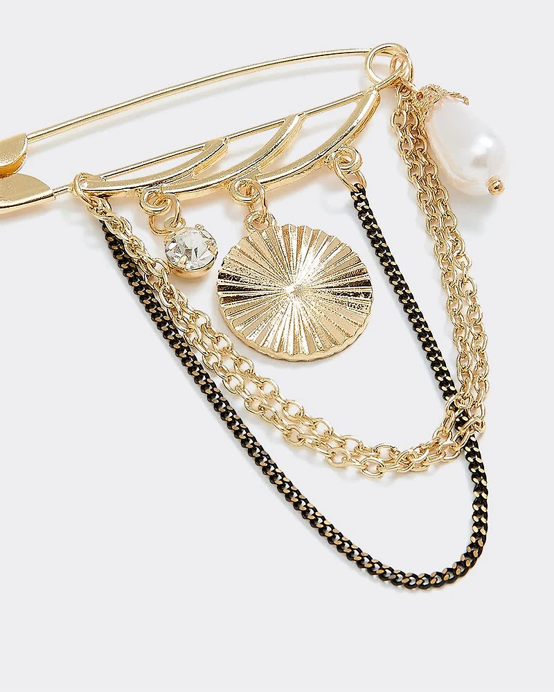 Broche avec pendentifs divers