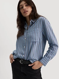 Striped Long-Sleeve Blouse