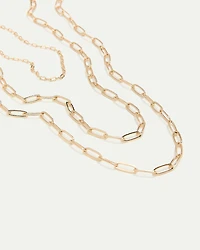 Long Necklace with Paperclip Chains