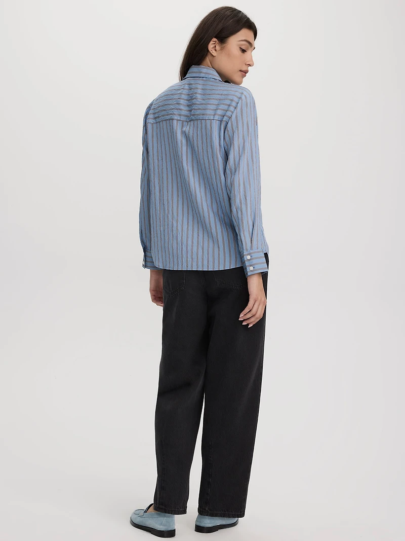 Striped Long-Sleeve Blouse