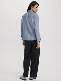 Striped Long-Sleeve Blouse