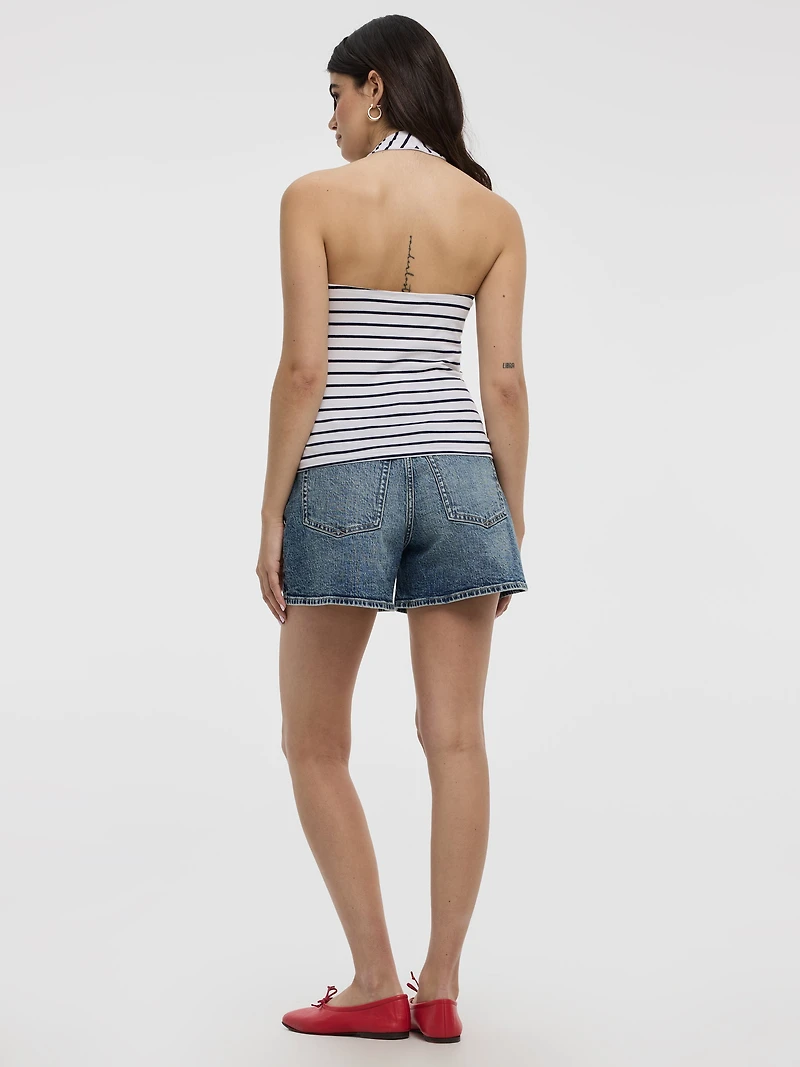 Striped Halter-Neck Tank