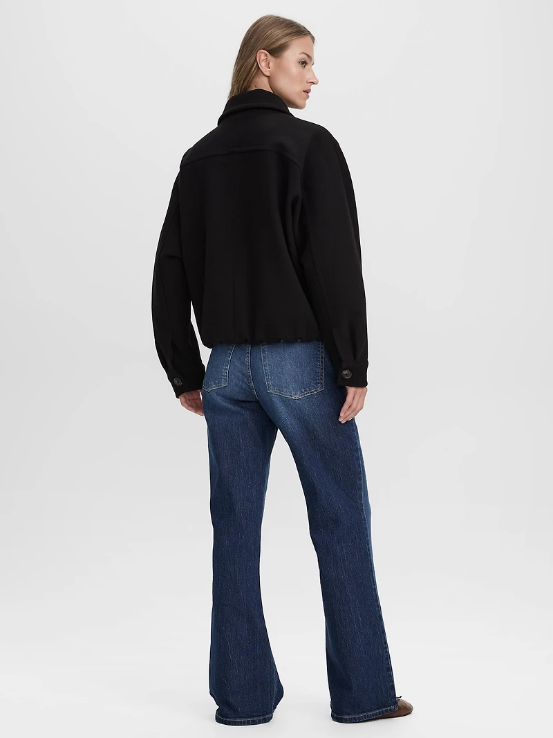 Long-Dolman-Sleeve Melton Jacket