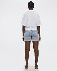 Mid-Rise Denim Shorts with Rolled Hem