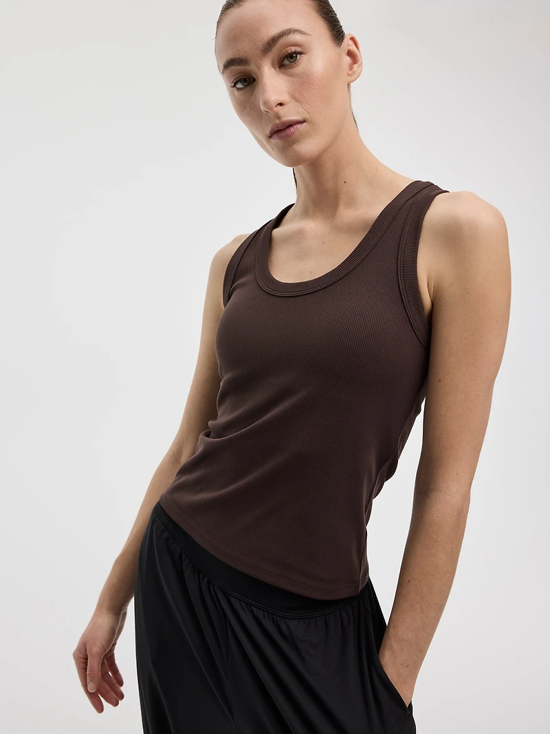 Scoop-Neck Ribbed Tank