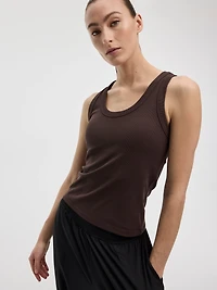 Scoop-Neck Ribbed Tank