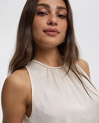 Sleeveless Blouse with Jewelled Trim