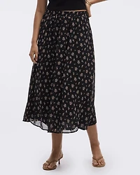 Pleated-Chiffon Midi Skirt