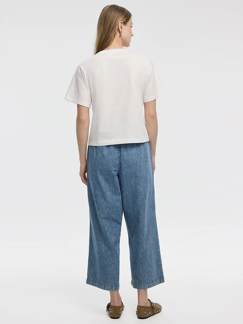 T-shirt boxy à col rond