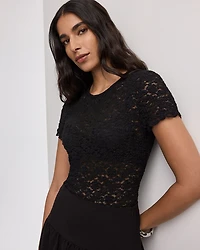 Short-Sleeve Lace Top