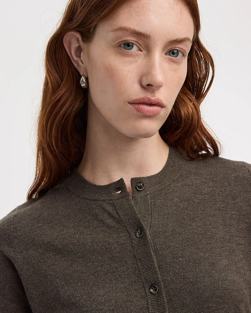 Short-Sleeve Buttoned-Down Cardigan