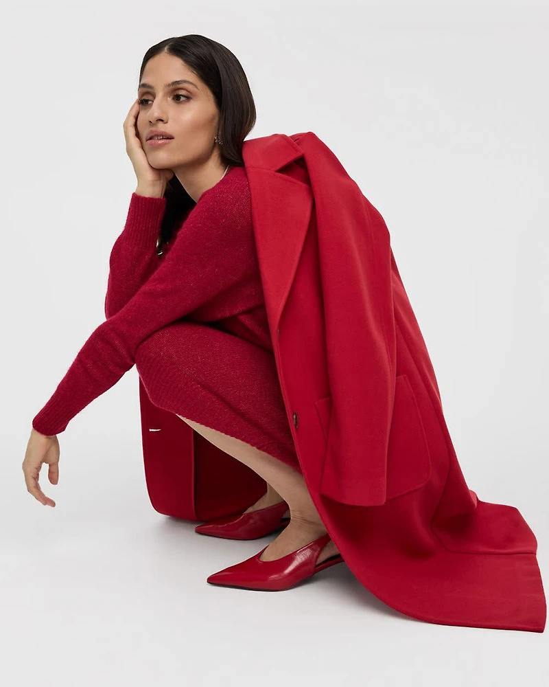 PlushSoft Long-Sleeve Crew-Neck Dress