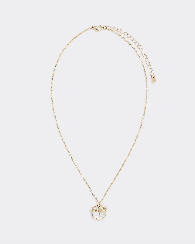 Short Necklace with Dragonfly Pendant
