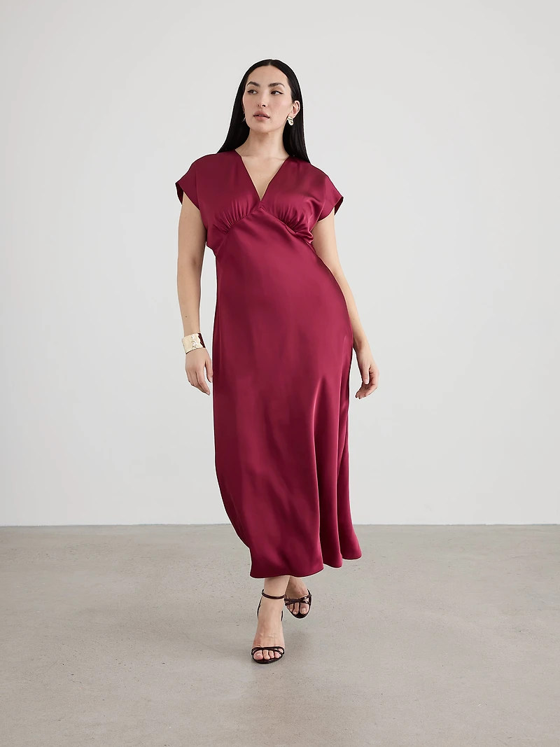 V-Neck Empire Maxi Dress