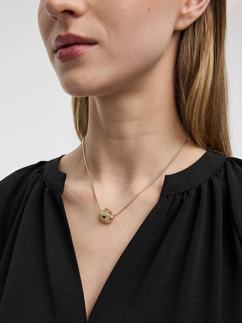 Chaîne serpent avec pendentif style galet