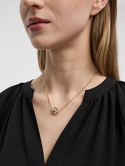 Chaîne serpent avec pendentif style galet