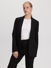 Fitted One-Button Knit Blazer - The Modern Stretch (R)