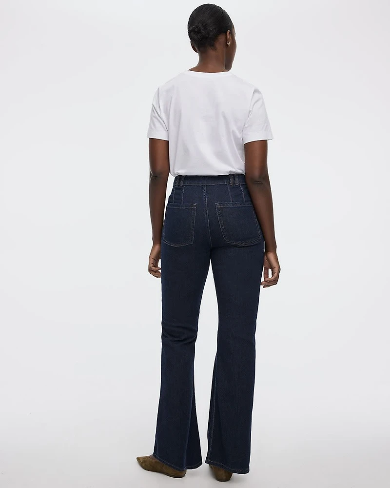 Flare-Leg Mid-Rise Jean with Flap Pockets