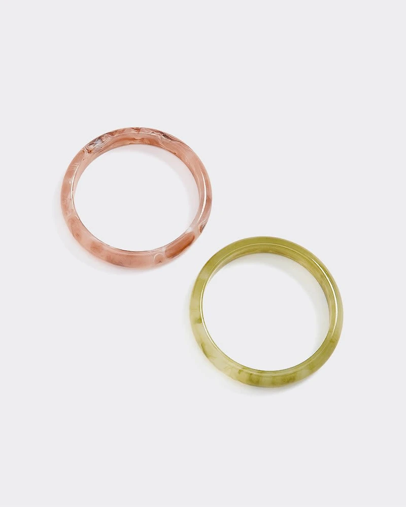 Resin Cuff Bracelets - Set of 2