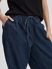 Pantalon taille haute à enfiler jambe ballon